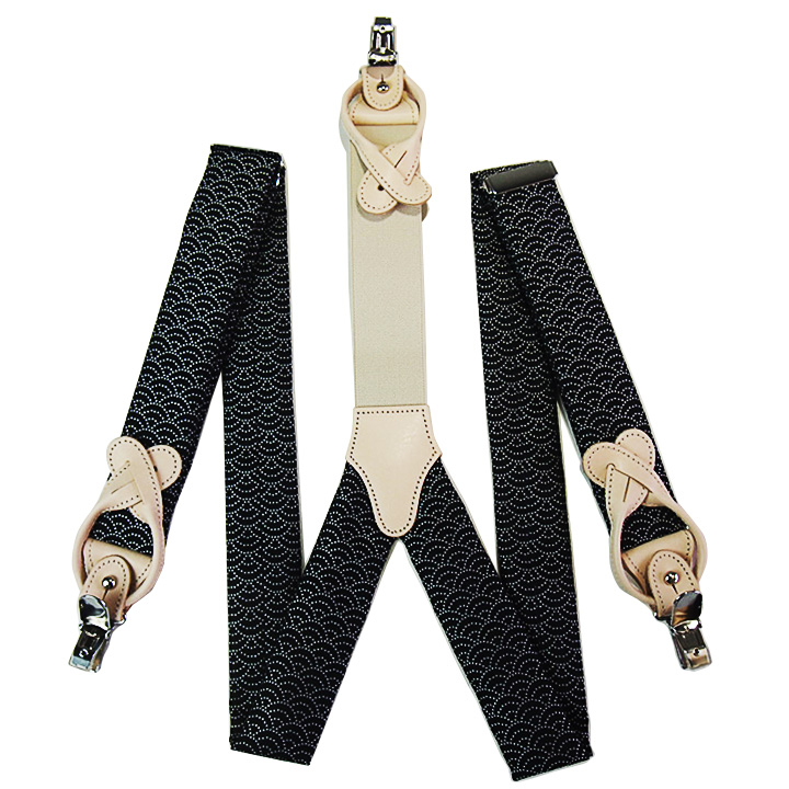 サスペンダー 高級 西陣織り 和柄 ２way方式 日本製 ハンドメイド